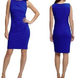 Calvin Klein Sunburst Sheath Dress Royal Blue, 2